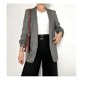 Zara Herringbone Boyfriend Blazer